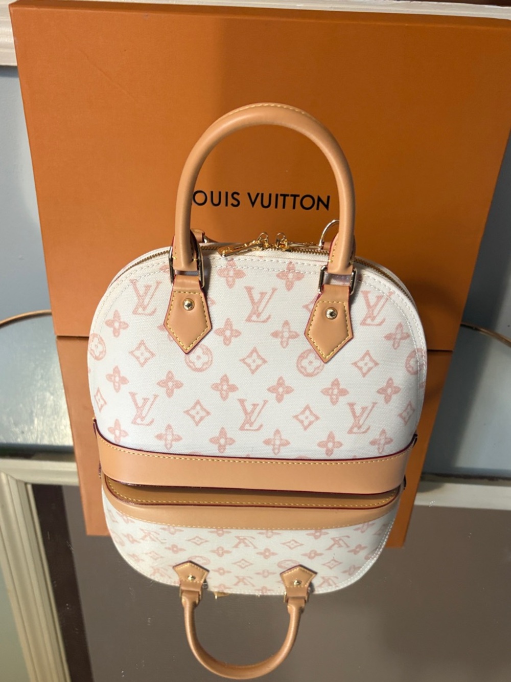 Louis Vuitton Cream & Pink Monogram Alma BB Satchel